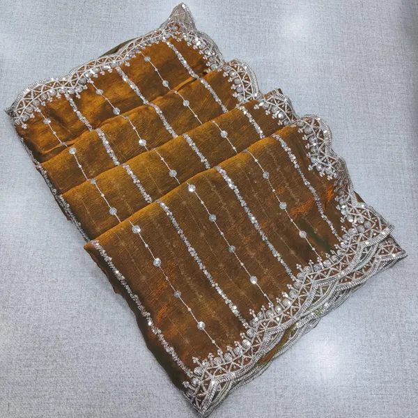 Trending Fendy Silk Saree With Complete Zari and Sequence Work | SR176